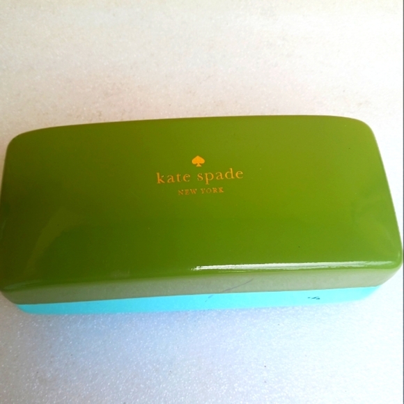 Kate Spade Olive Green and Aqua GLASSES SUNGLASSES CASE Box - Picture 1 of 3
